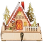 Lighted Ski Cabin Wooden Stocking Holder