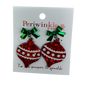 Red Glitter Ornament With Bow Earrings
