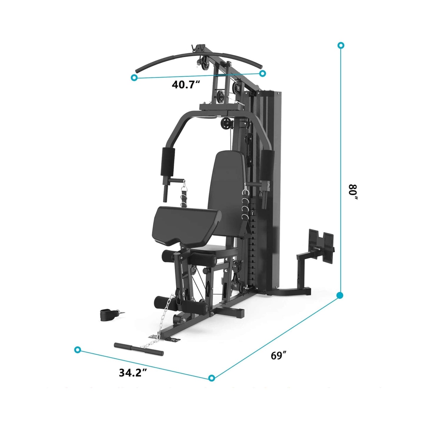 Rovix Heavy-Duty All-In-One Home Gym Workout Station For Full Body Strength Training, 150LBS (SAK12959)