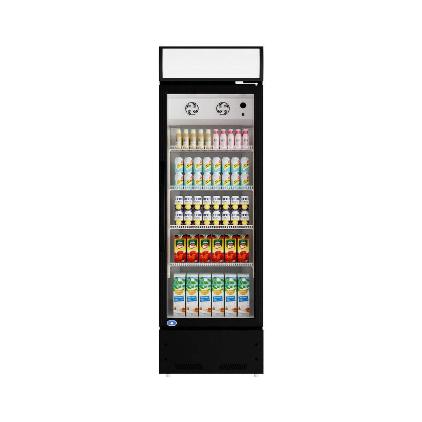 Heavy-Duty 23-Inch Commercial Single Glass Door Refrigerator With LED Lights (SAK43533)