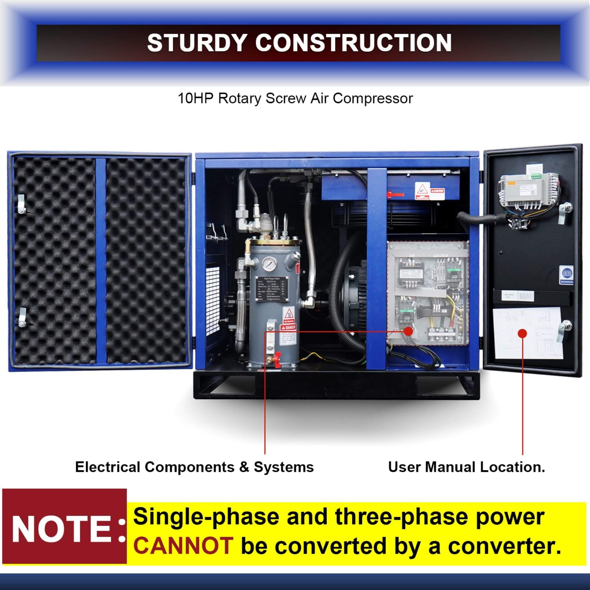 Heavy-Duty Industrial Rotary Screw Air Compressor (SAK04891)