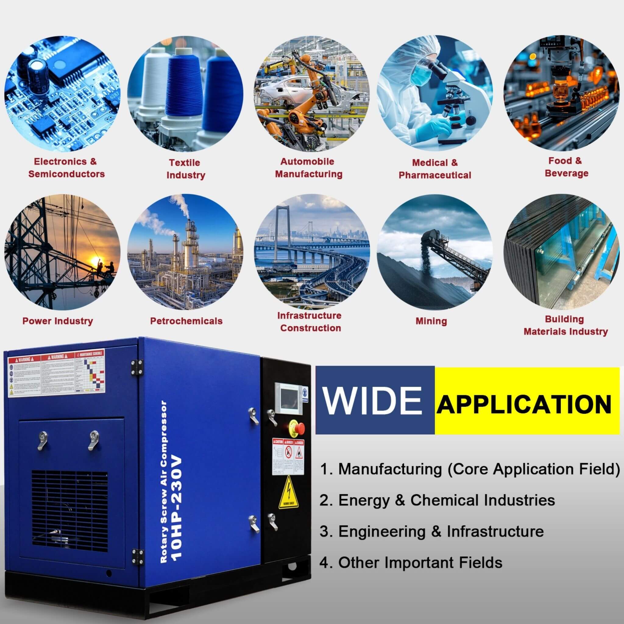 Heavy-Duty Industrial Rotary Screw Air Compressor (SAK04891)