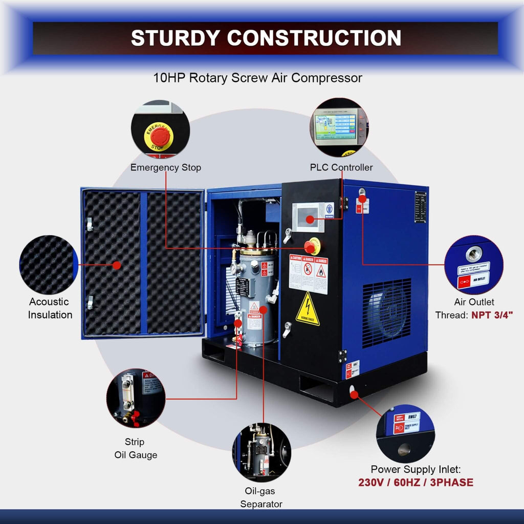 Heavy-Duty Industrial Rotary Screw Air Compressor (SAK04891)