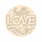 Unfinished Wood Hello Love Valentine Door Sign Kit | Wood Craft Cutouts | 1/4" Thick |