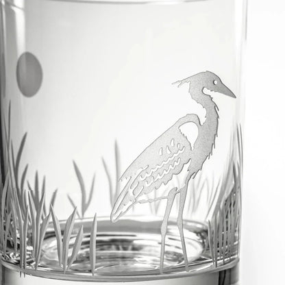 Heron Etched Glassware