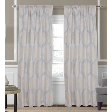 2-Piece Set: Hexagon Strié Window Curtain Panel Pair