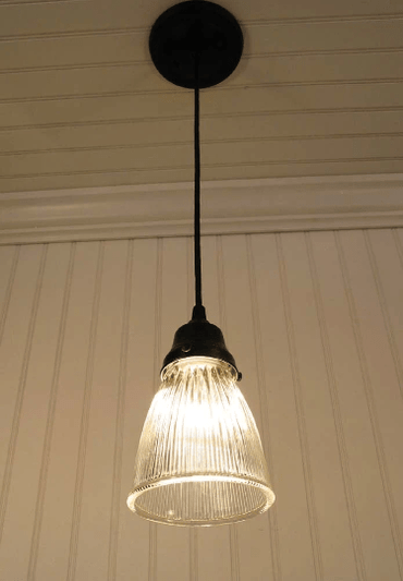 Minimalist Antique Glass Light Pendant or Sconce