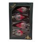 Krebs Value Glass Ornament 4 pack - Red Sequined Teardrops