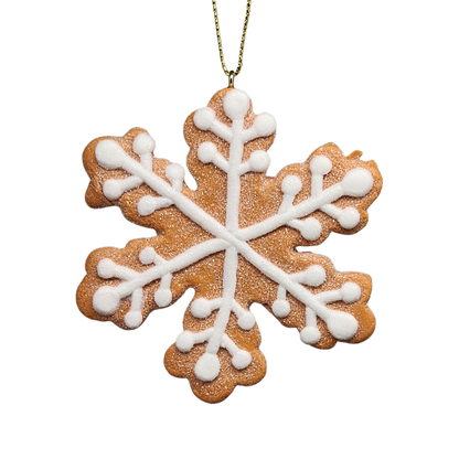 Gingerbread Snowflake Cookie Ornament -