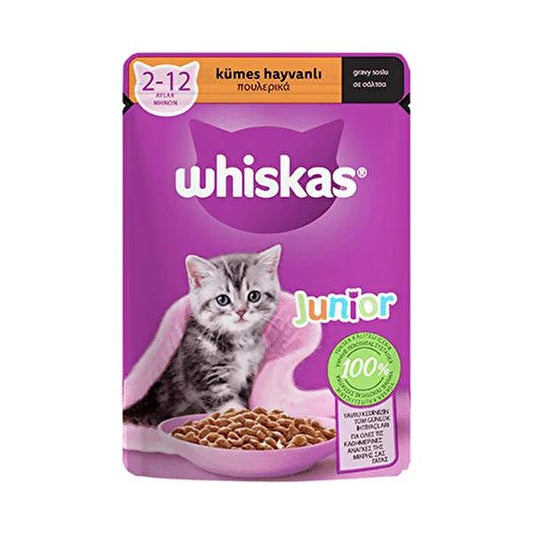 Whiskas Kitten Wet Food - 85g Pouch, Complete Nutrition for Kittens, High-Quality Ingredients, Supports Healthy Growth