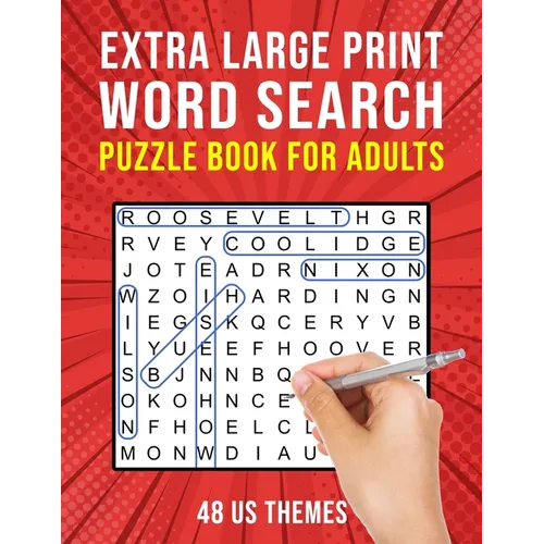 Extra Large Print Word Search Book for Adults: 48 US Themed Wordsearch Puzzles for Seniors or Visually Impaired - Paperback
