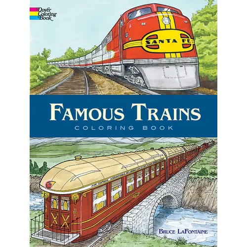 Famous Trains Coloring Book - Paperback