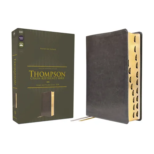 Esv, Thompson Chain-Reference Bible, Leathersoft, Gray, Red Letter, Thumb Indexed - Imitation Leather