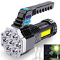 COB 7 LED Handheld Flashlight - Rechargeable, Portable, and Water-Resistant with USB Charging