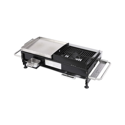 High Temperature 40K BTU 2-Burner Stainless Steel Plancha Combo Gas Grill (SAK71285)