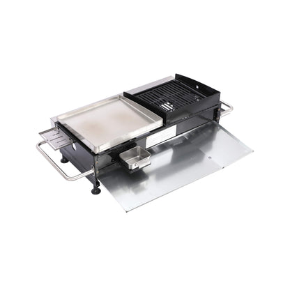 High Temperature 40K BTU 2-Burner Stainless Steel Plancha Combo Gas Grill (SAK71285)