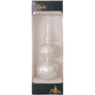 Glass 13 Inch Treetop Finial - Matte Silver with Glitterlace