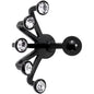 16G 1/4 Clear Gem Black Anodized Glam Fan Cuff Cartilage Earring