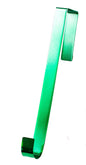 Shiny Metal 12 Inch Over the Door Wreath Hanger - Green