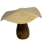 Metal and Mango Wood Mushroom  - Beige