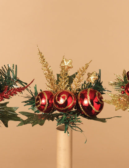 Holiday Sparkle Pick - 7 Inch - Swirl Balls