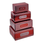 4 Piece Treat Tower Interlocking Gift Boxes - Red