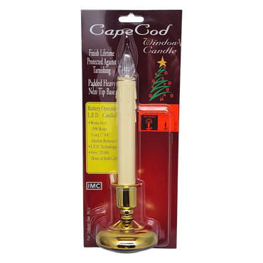 Cape Cod LED Window Candle - Brass