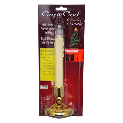 Cape Cod LED Window Candle - Brass