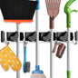 Holikme Mop Broom Holder Wall Mount Metal Pantry Organization