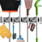 Holikme Mop Broom Holder Wall Mount Metal Pantry Organization