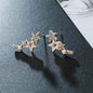 Hollow Star Earrings Zinc Alloy with Rhinestone Accents