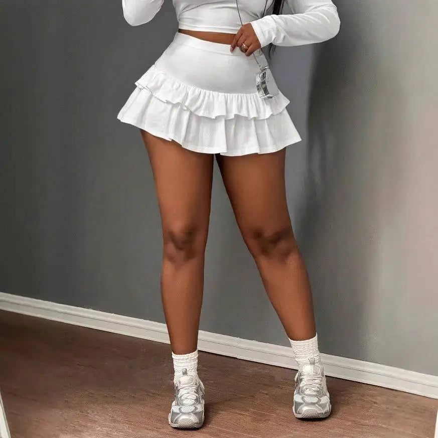 Hot Girl Fashionable Stringy Selvedge Patchwork Skirt