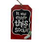 Wooden Plaid Gift Tag Ornament - It Was Either This Or