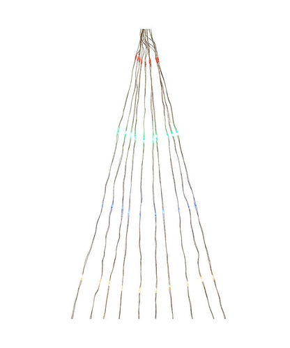 200-Light Silver Nylon Canopy Light With Multicolor LED Lights