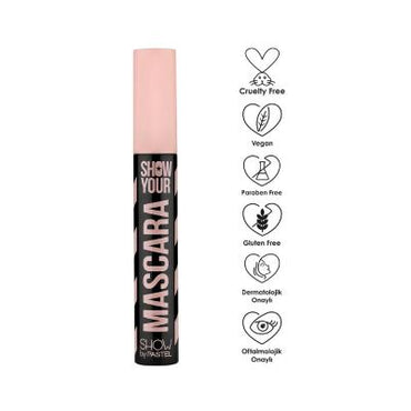Show By Pastel Black Mascara - Volumizing, UV Protective & Moisturizing Mascara for Fuller Lashes