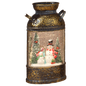 Lighted Spinning Water Globe Milk Can - Snowman
