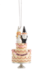 Couple on Wedding Cake Ornament - Just Married
