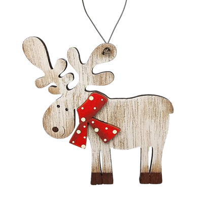 Rustic Wooden Reindeer Ornament -