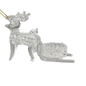 Spunglass Ornament - Clear Reindeer With Sleigh