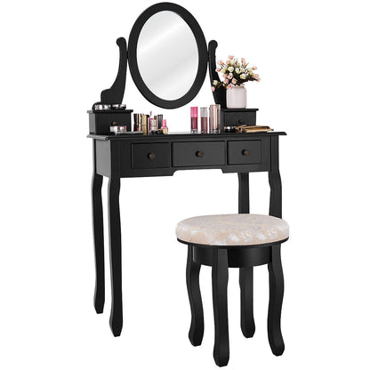 Vanity Makeup Table Set Bedroom Furniture with Padded Stool