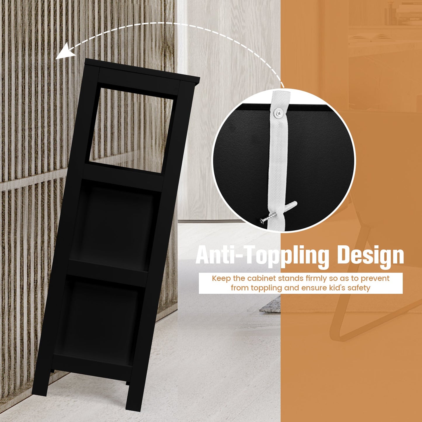 Floor Cabinet Multifunction Storage Rack Stand Organizer