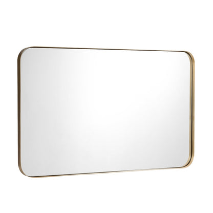 32 Inch x 20 Inch Metal Frame Wall-Mounted Rectangle Mirror