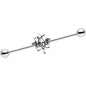 14G Clear Gem Lotus Flower Leaf Industrial Barbell 38mm