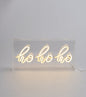 LED White Neon Ho Ho Ho Sign - 12 Inches