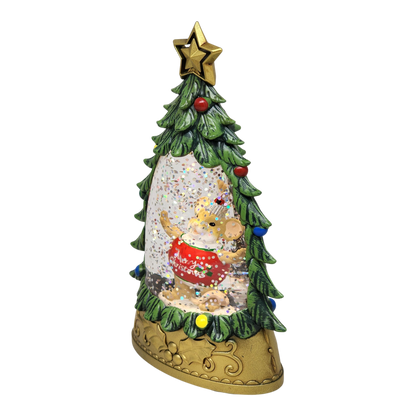 Charming Tails - Lighted Mouse Snowglobe Tree