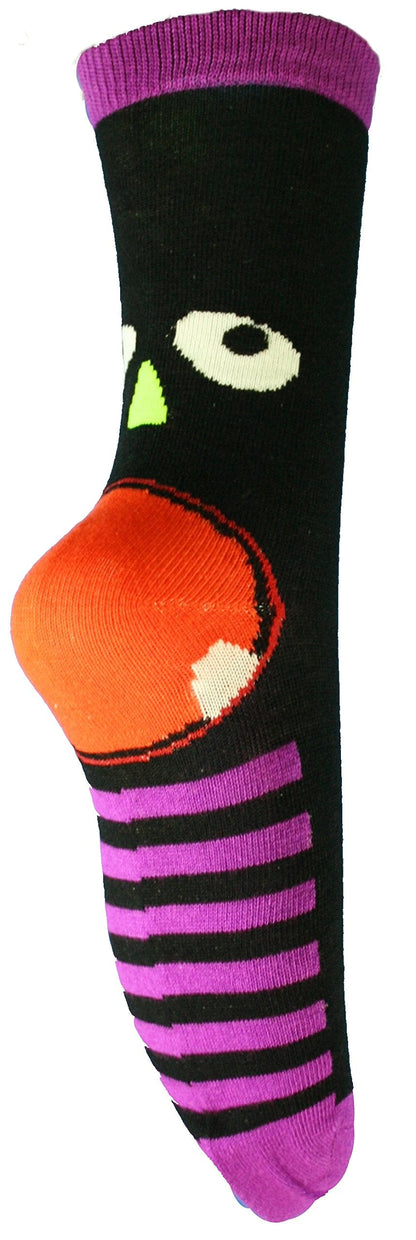 Knit Monster Face Socks - Green