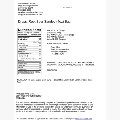 Root Beer Old-Fashioned Pantry Candy - 4 oz