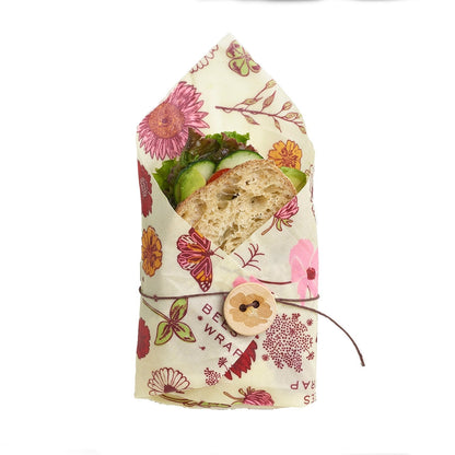 Bee's Wrap Food Wrap - Meadow Magic Print - Vegan Sandwich Wrap