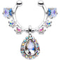 Aurora Gem Silhouette Dangle Clip On Fake Septum Ring