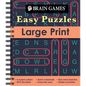 Brain Games - Easy Puzzles - Large Print: 4-Square Sudoku, Quick Crosswords, Easy Word Searches, Fill in the Blank, Guess the Word, Simple Scrambles, - Spiral